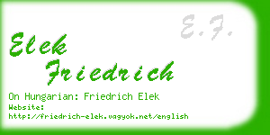 elek friedrich business card